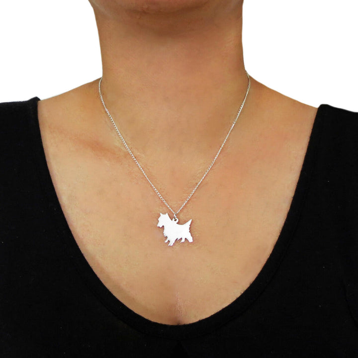 Dog 925 Sterling Silver Terrier Animal Pendant in a Gift Box