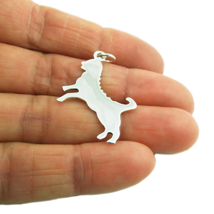 Canine Dog 925 Sterling Silver Animal Pendant Necklace