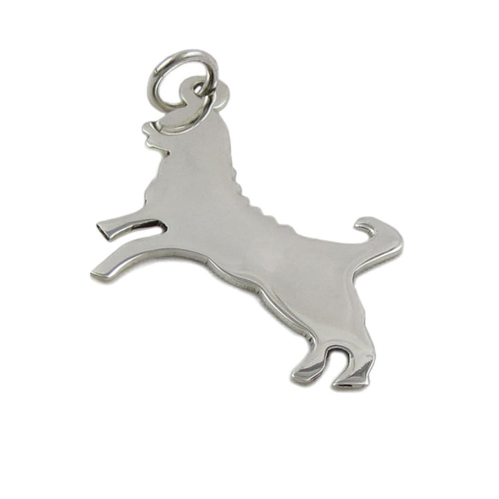 Canine Dog 925 Sterling Silver Animal Pendant Necklace