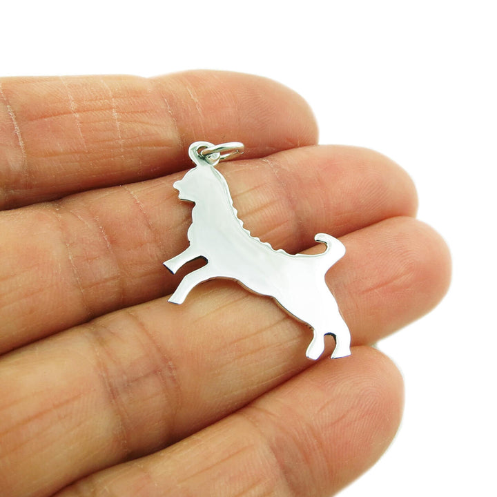 Canine Dog 925 Sterling Silver Animal Pendant Necklace