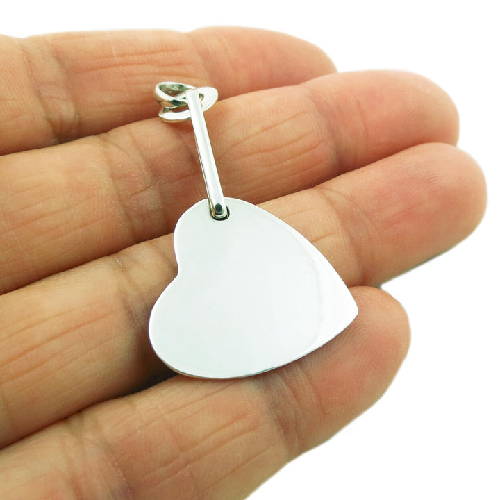 Silver Love Heart Pendant Necklace