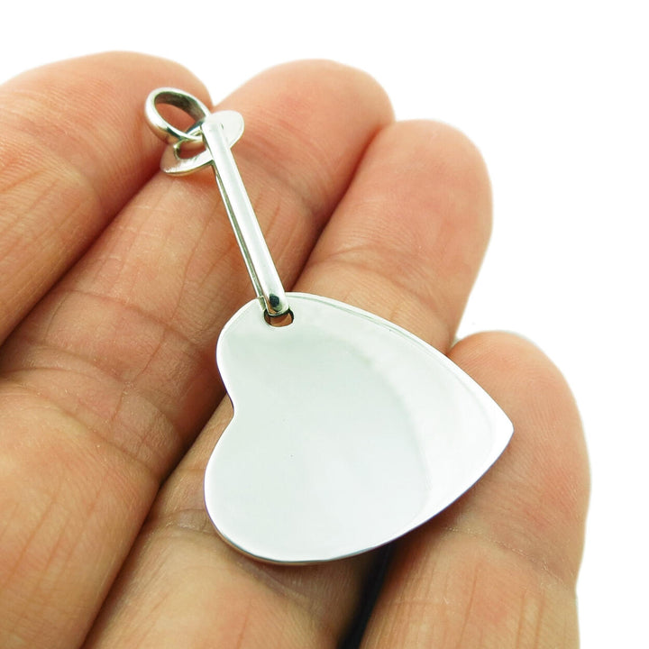 Silver Love Heart Pendant Necklace