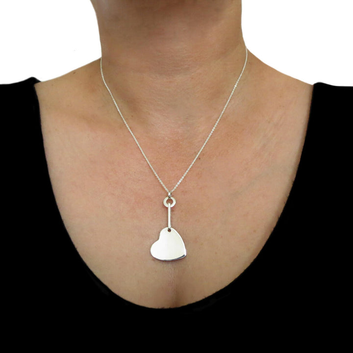 Silver Love Heart Pendant Necklace