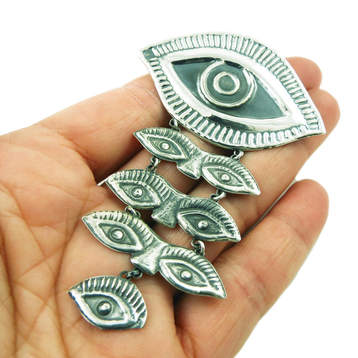 Silver Lucky Eye Pendant Necklace