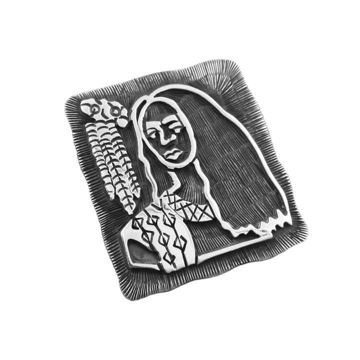 Maria Belen Mexico de Frida Silver Pendant
