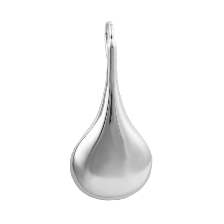 Large Silver Teardrop Pendant Necklace