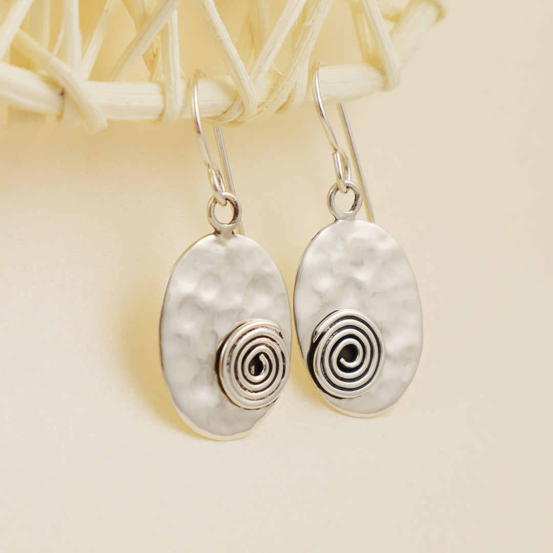 Hand Hammered Silver Earrings for Women