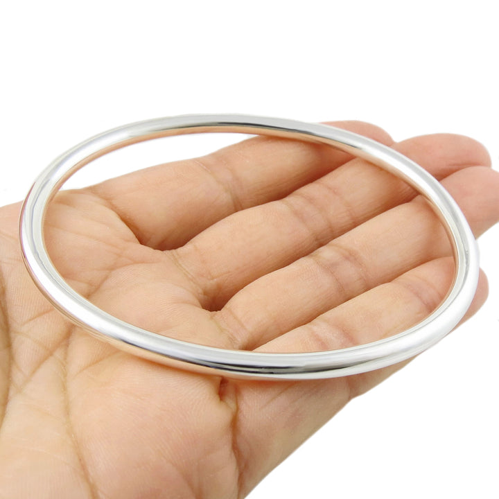 Oval Silver Bangle for Women