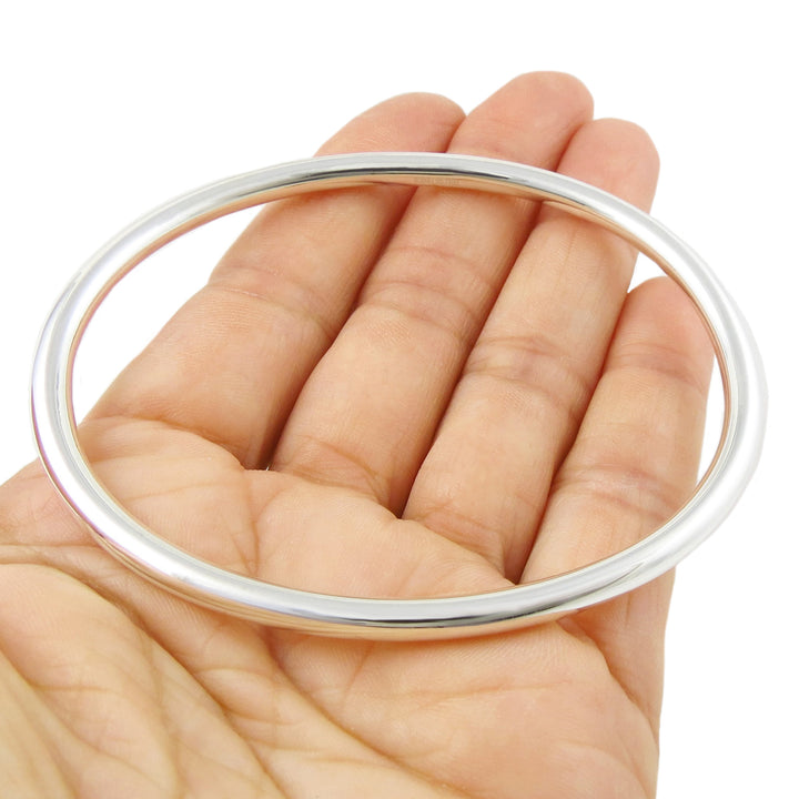 Oval Silver Bangle for Women