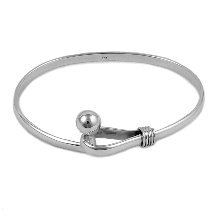 Sterling Silver Hook In Bracelet Bangle