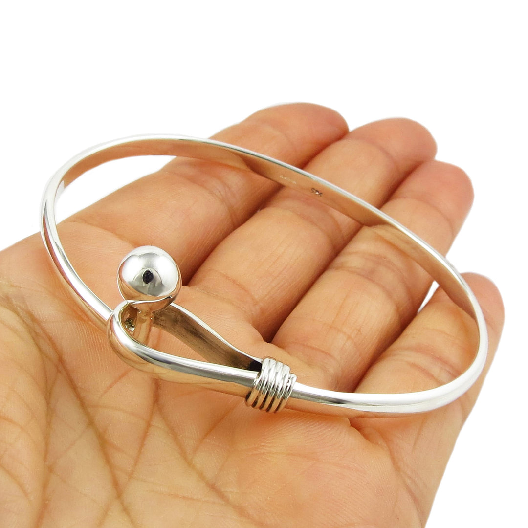 Sterling Silver Hook In Bracelet Bangle – The Mexican Collection