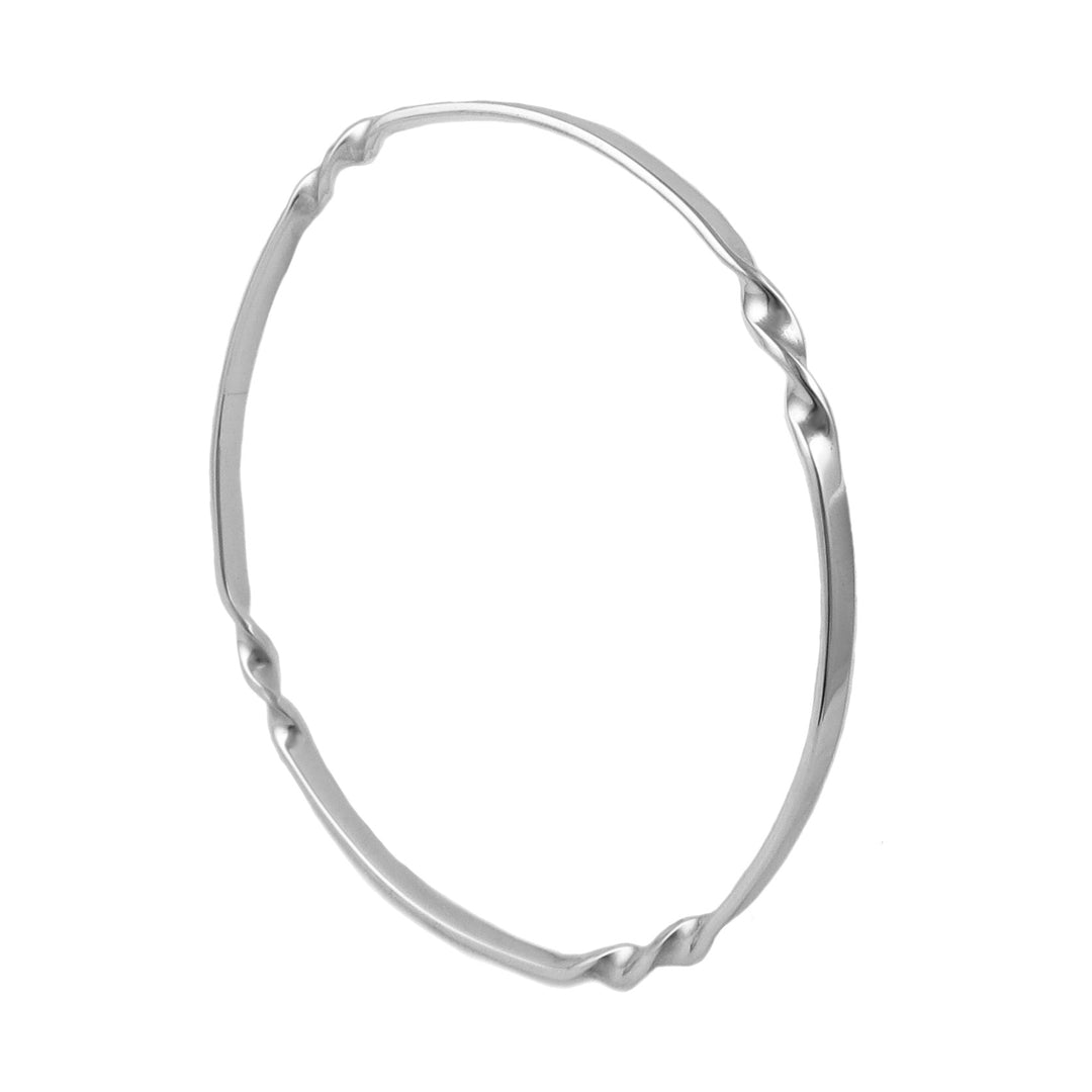 Solid 925 Sterling Silver Twisted Bangle