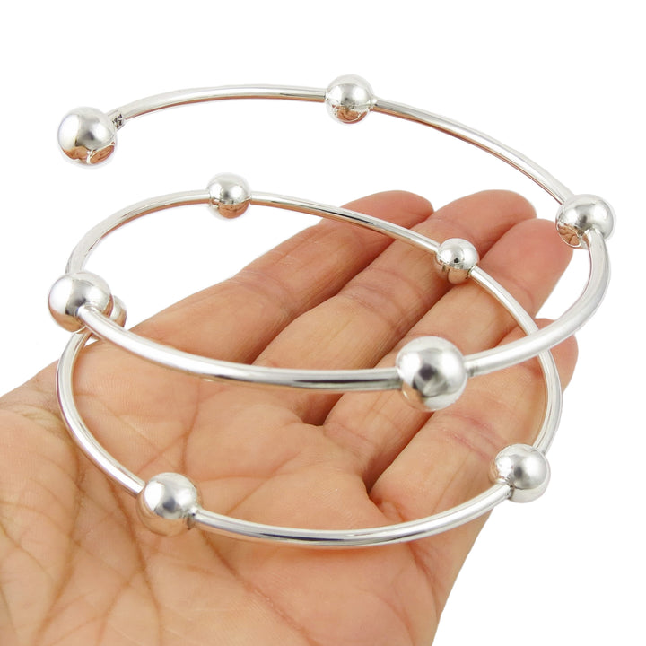 Large Spiral Sterling Silver Bracelet Bangle