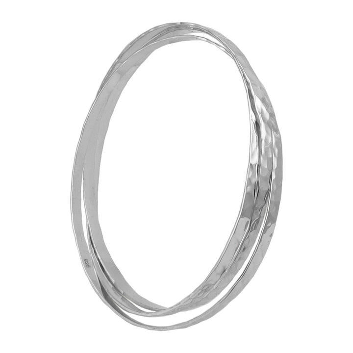 Stacker 3 in 1 Hand Hammered 925 Sterling Silver Bangle