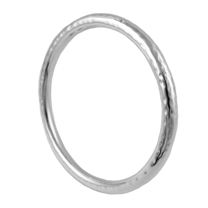 Hammered Circle Bangle Sterling Silver Handwrought Design