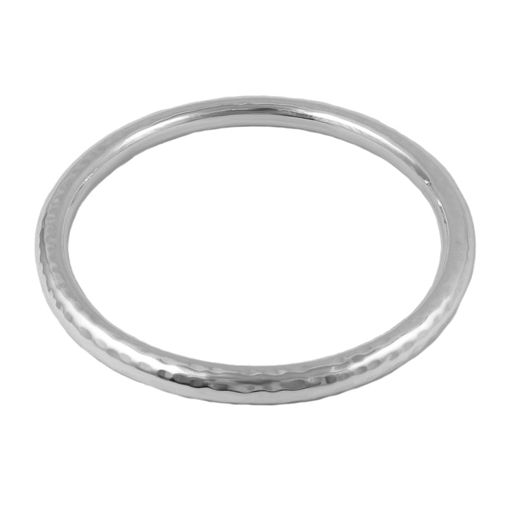 Hammered Circle Bangle Sterling Silver Handwrought Design