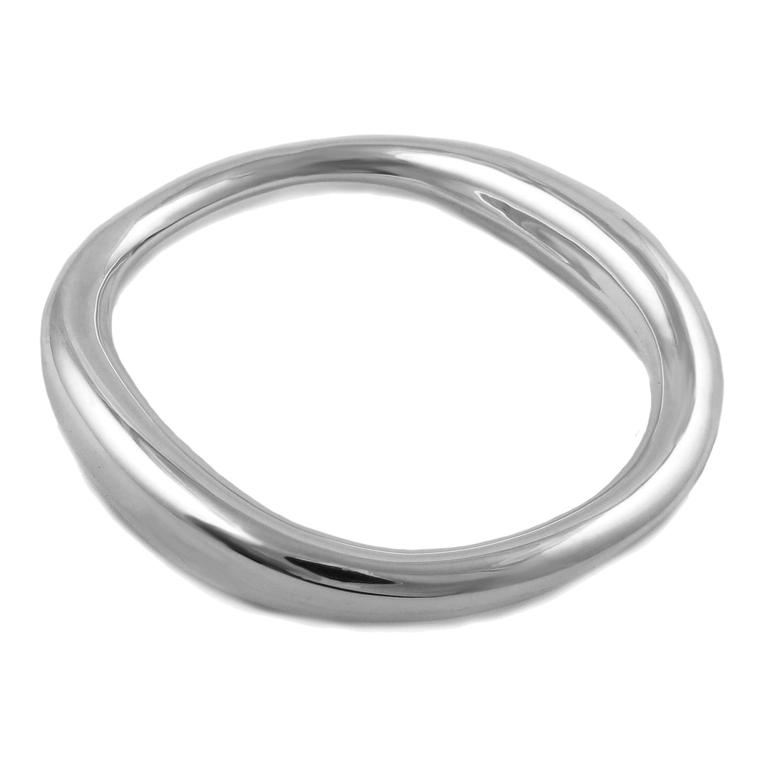 Handmade Women's Large 925 Sterling Silver Oval Bangle