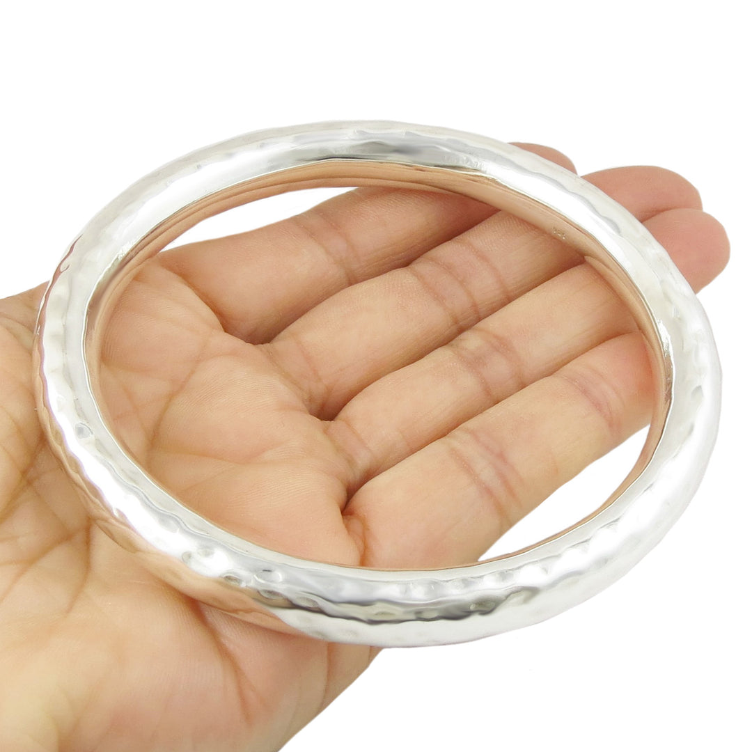 Chunky Sterling Silver Bangle for Women