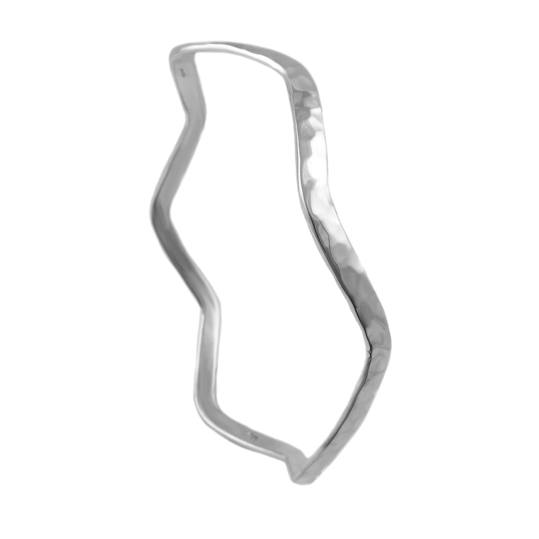 Sculpted Sterling Silver Geometric Bangle
