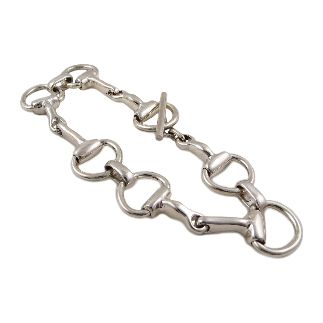 Women's Snaffle Bit Handmade Sterling 925 Silver Equestrian Horse Bracelet