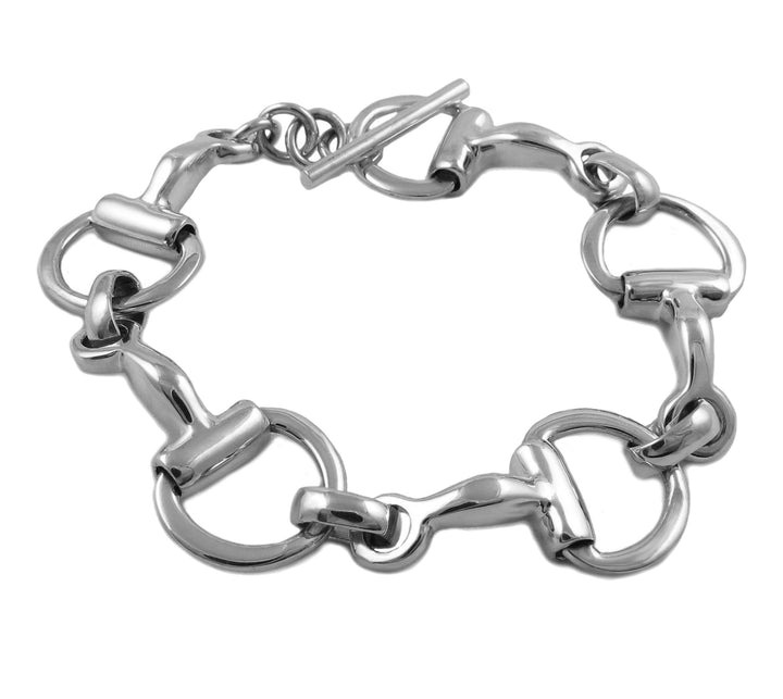 Half Snaffle 925 Sterling Silver Equestrian Horse Riding Tack Bracelet