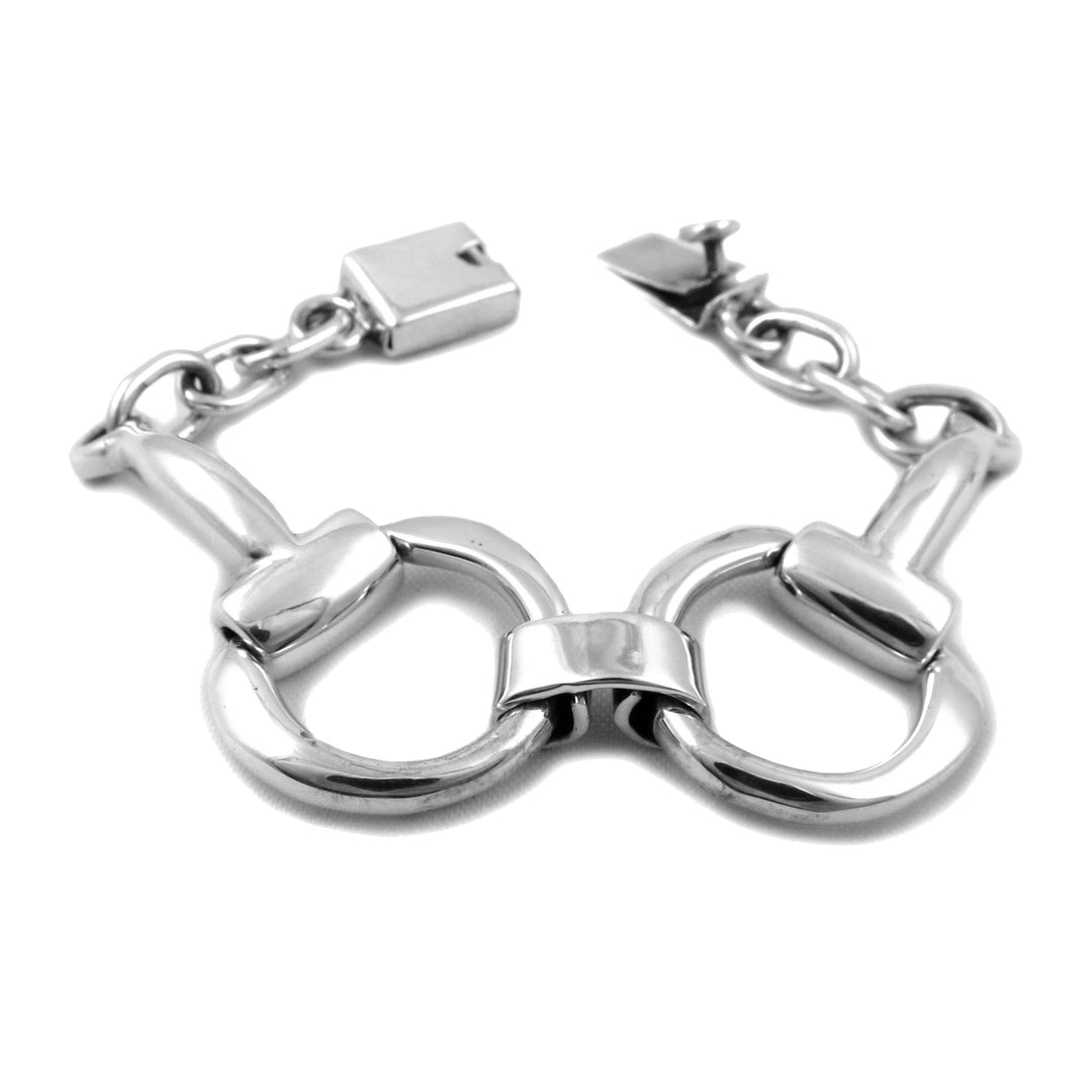 Chunky Horsebit Snaffle Sterling Silver Riding Tack Bracelet