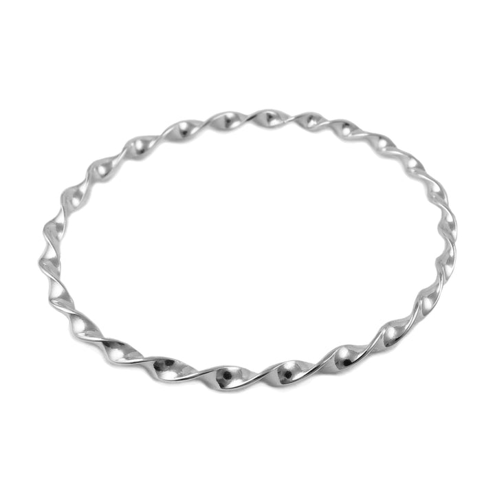 Large 925 Sterling Silver Twisted Bangle