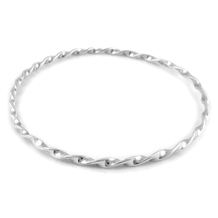 Large Sterling Silver Twisted Bangle