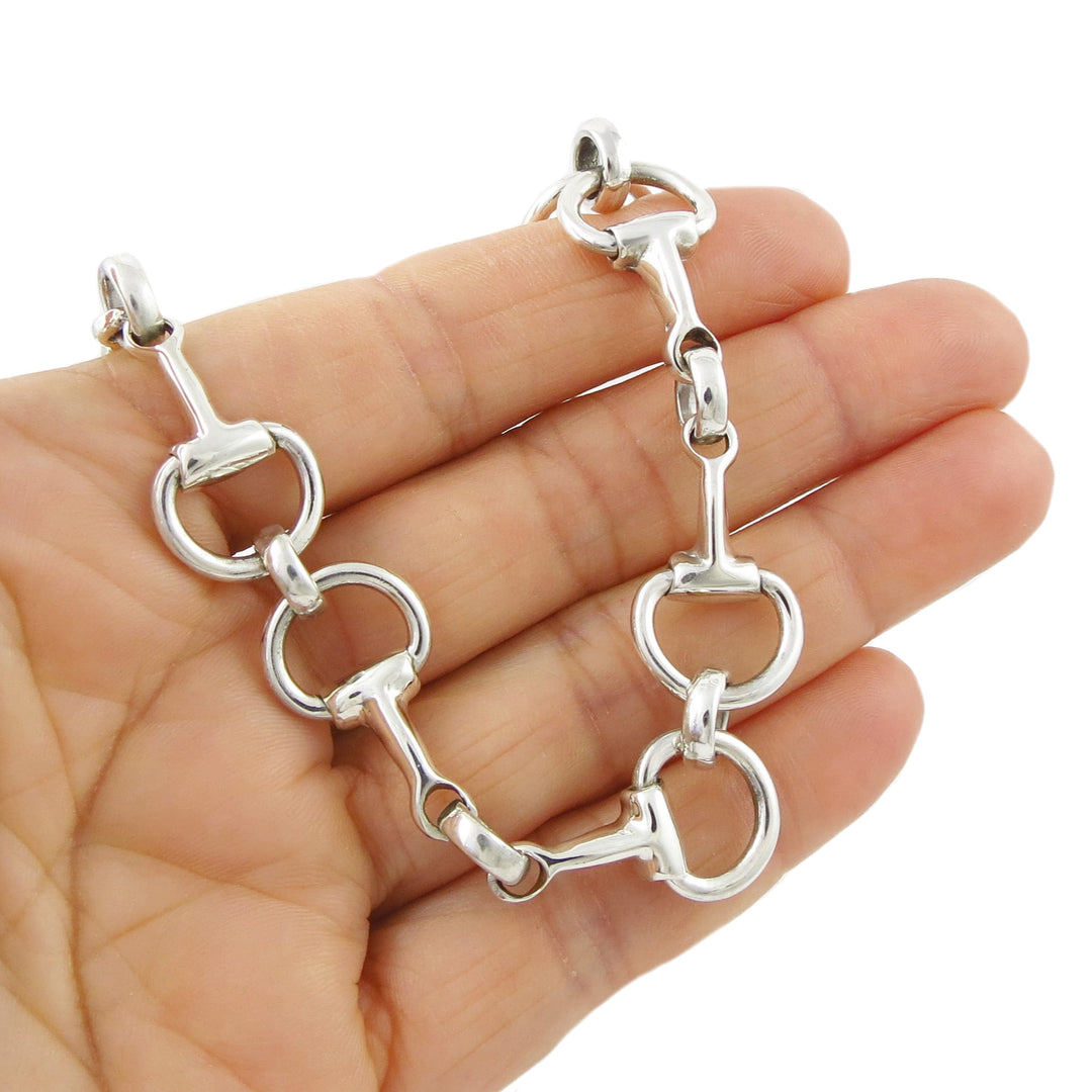 Horsebit Snaffle Chunky Sterling Silver Riding Bit Bracelet