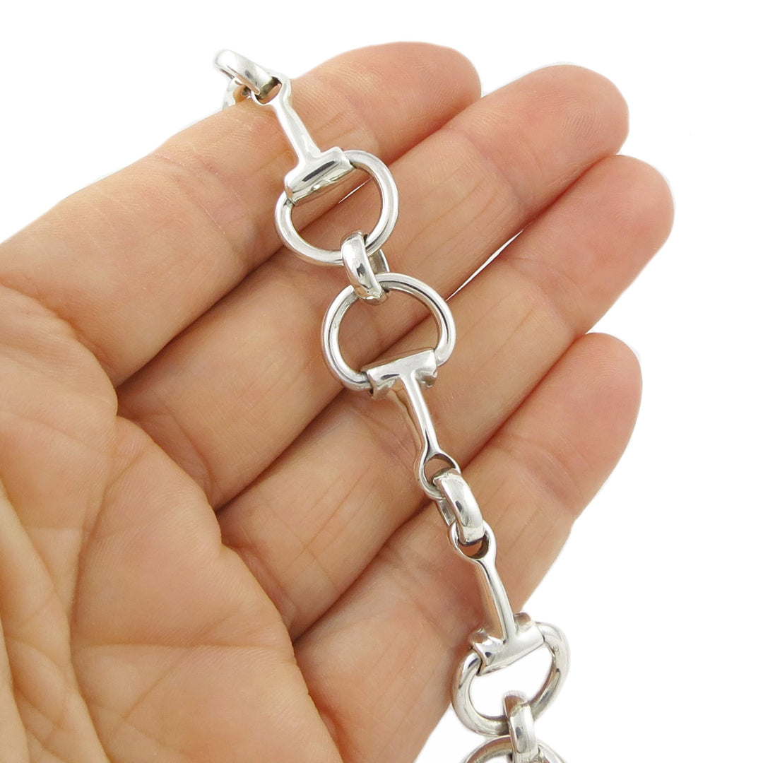 Horsebit Snaffle Chunky Sterling Silver Riding Bit Bracelet