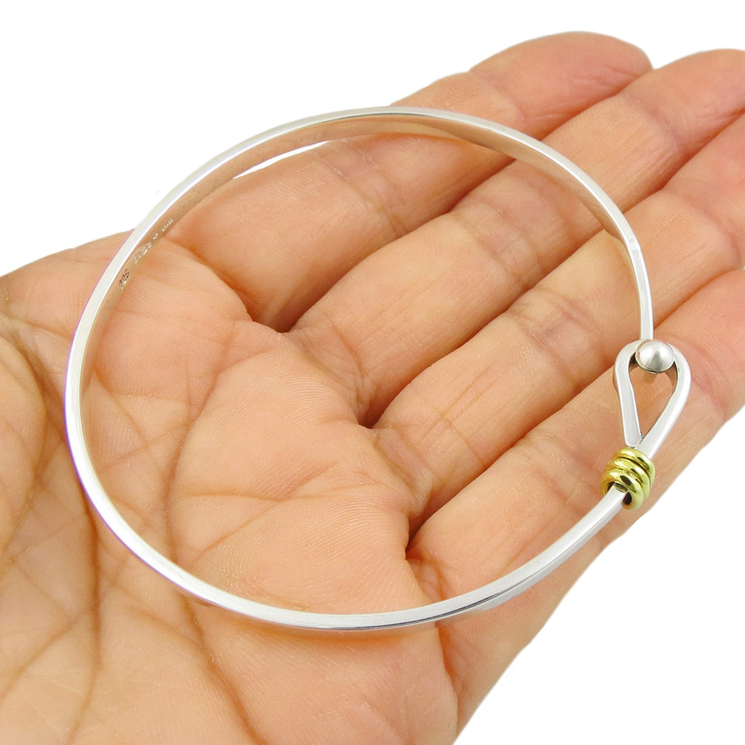 Hook and Eye Lasso Silver Bracelet