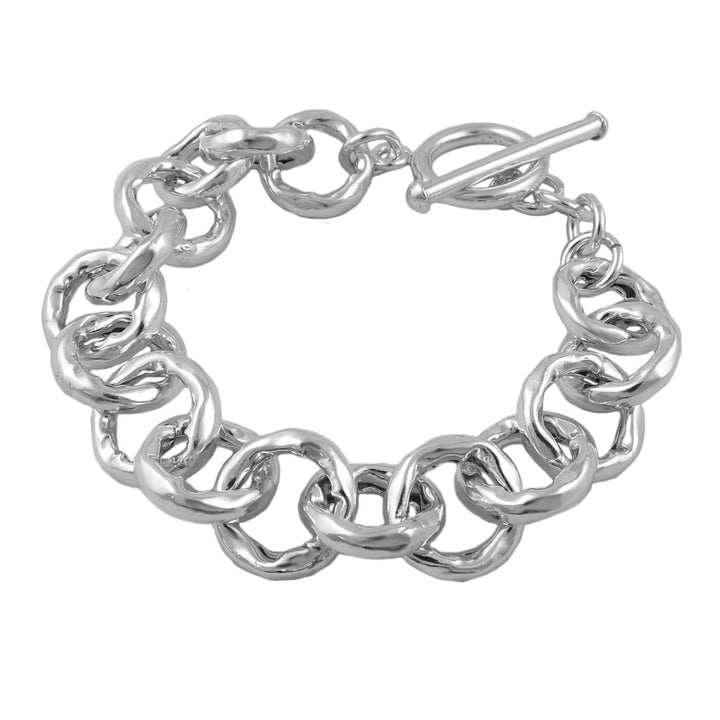 Chunky Crushed Sterling Silver Bracelet