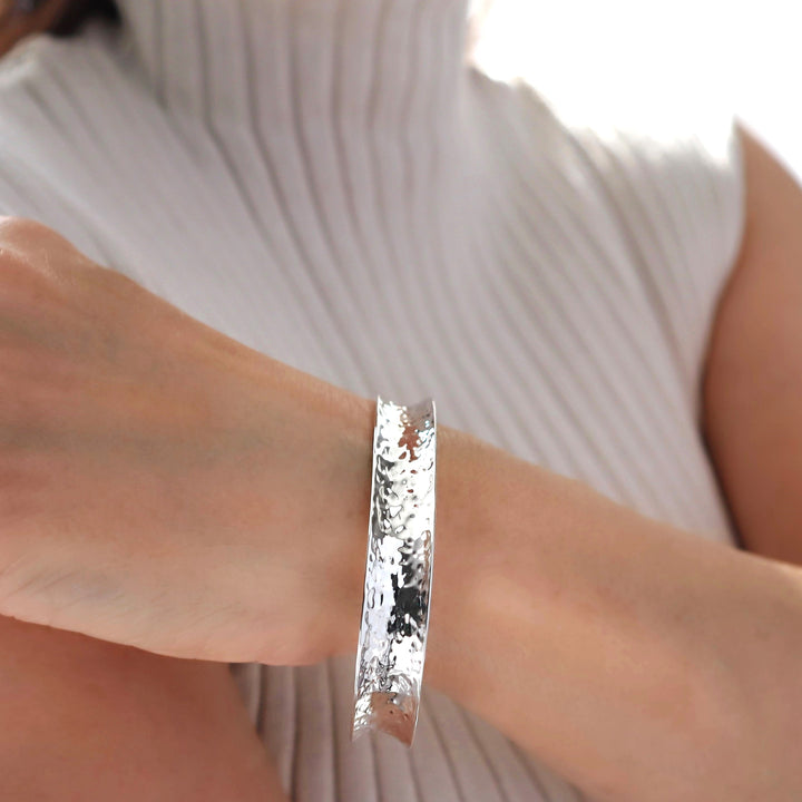 Hammered Silver Cuff Bracelet