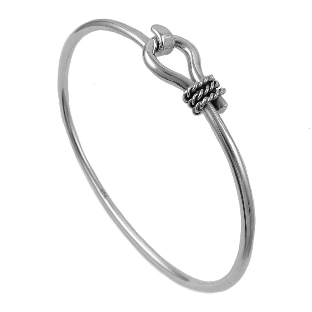 Front Hook Solid 925 Sterling Silver Rope Bracelet