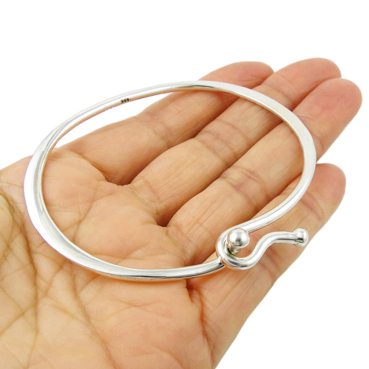 Sterling Silver Front Hook and Eye Bracelet