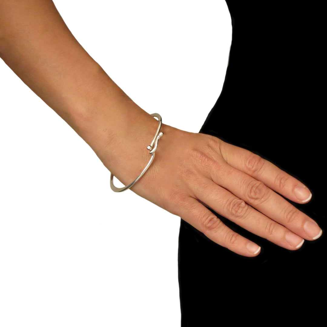 Sterling Silver Front Hook and Eye Bracelet