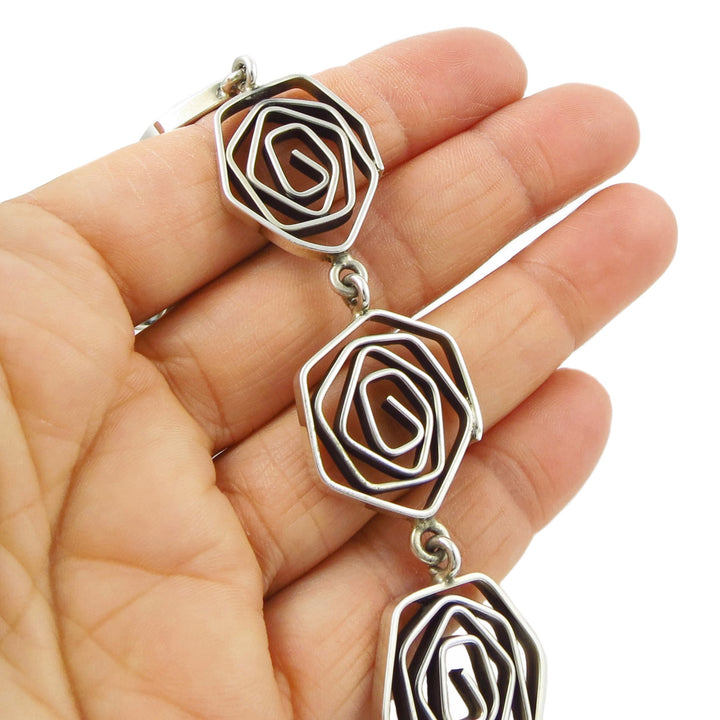 Wide Sterling Silver Spiral Bracelet