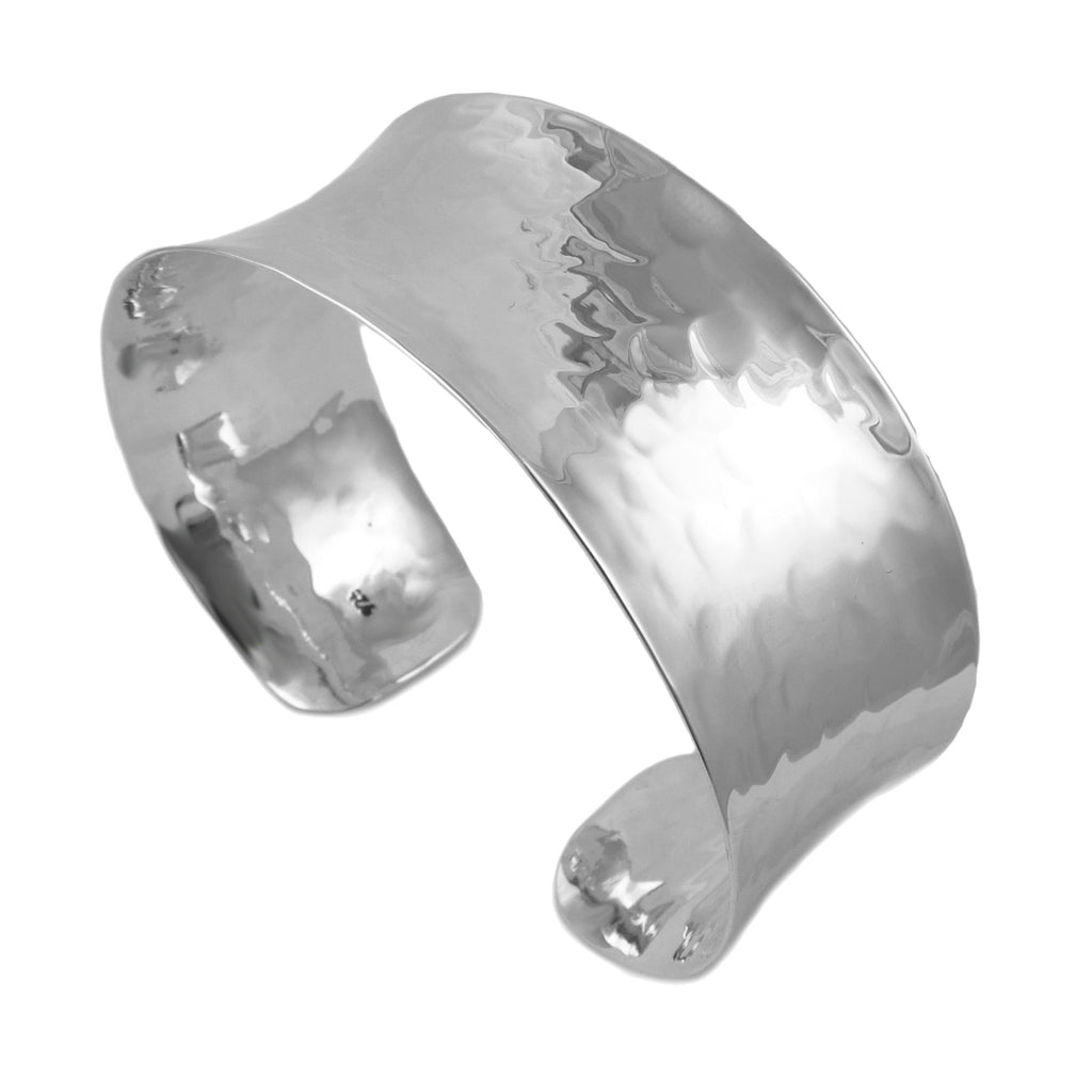 メキシカンジュエリー Hammered Cuff Bracelet Hammered Mexican Sterling Silver Gemstone Cuff Bracelet