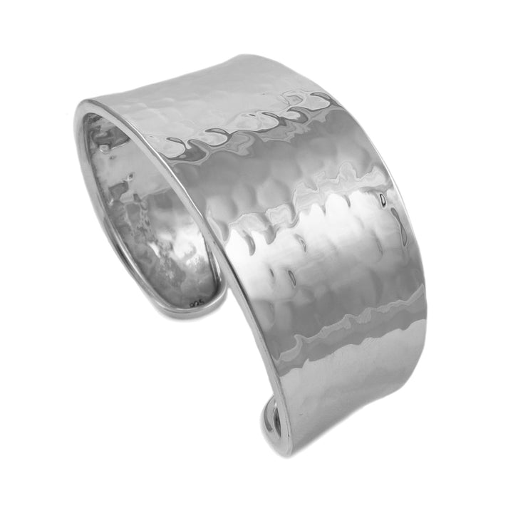 Sterling Silver Hand Hammered Bracelet Cuff for Women