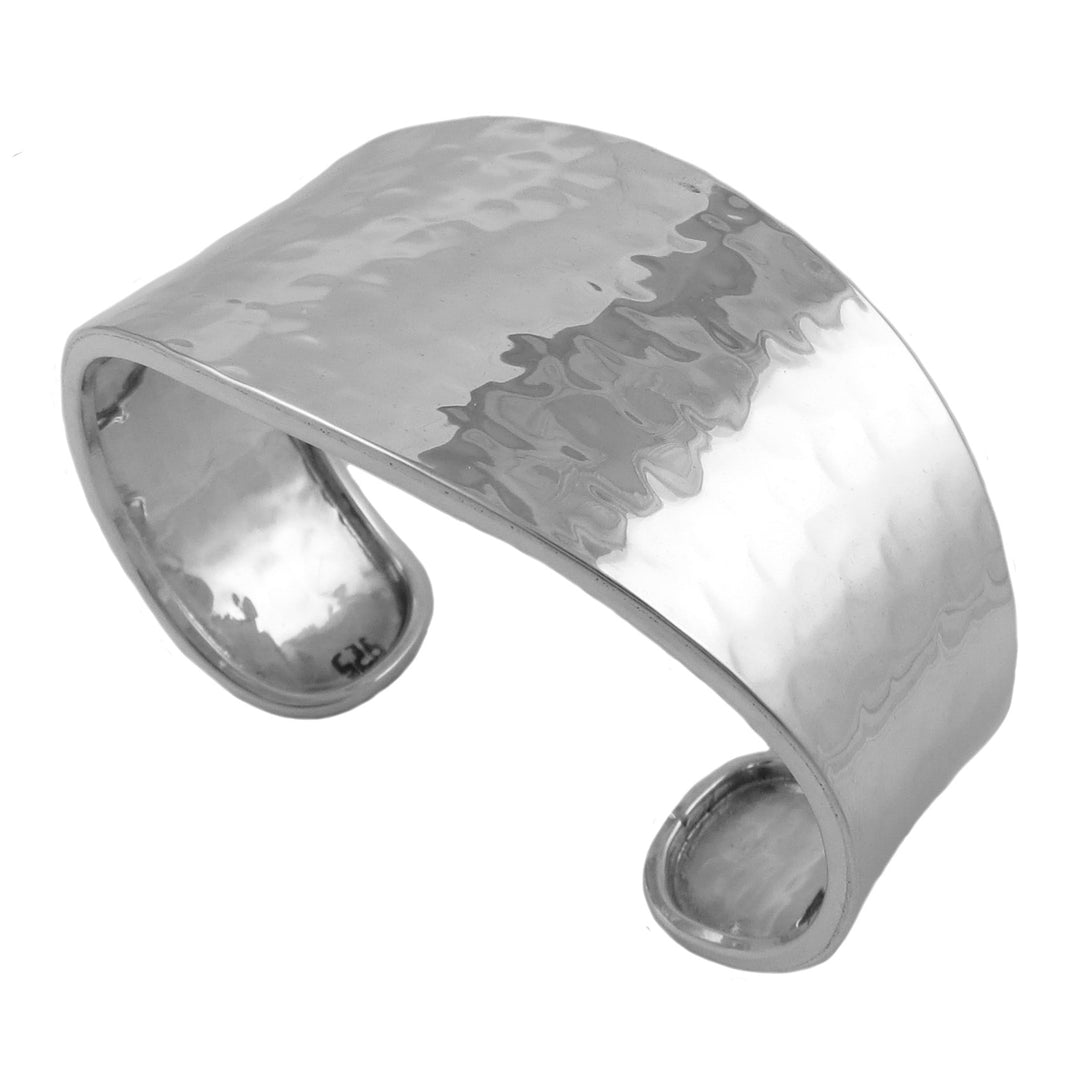 Sterling Silver Hand Hammered Bracelet Cuff for Women