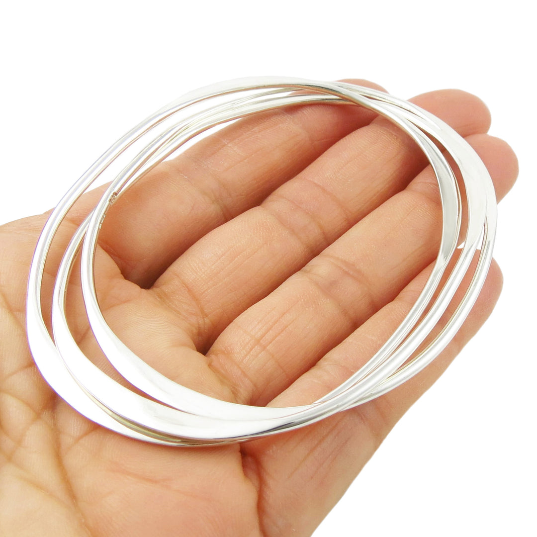 Sterling Silver Multi Bangle Stack