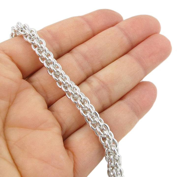 Heavy Triple Link Hallmarked 925 Sterling Silver Bracelet