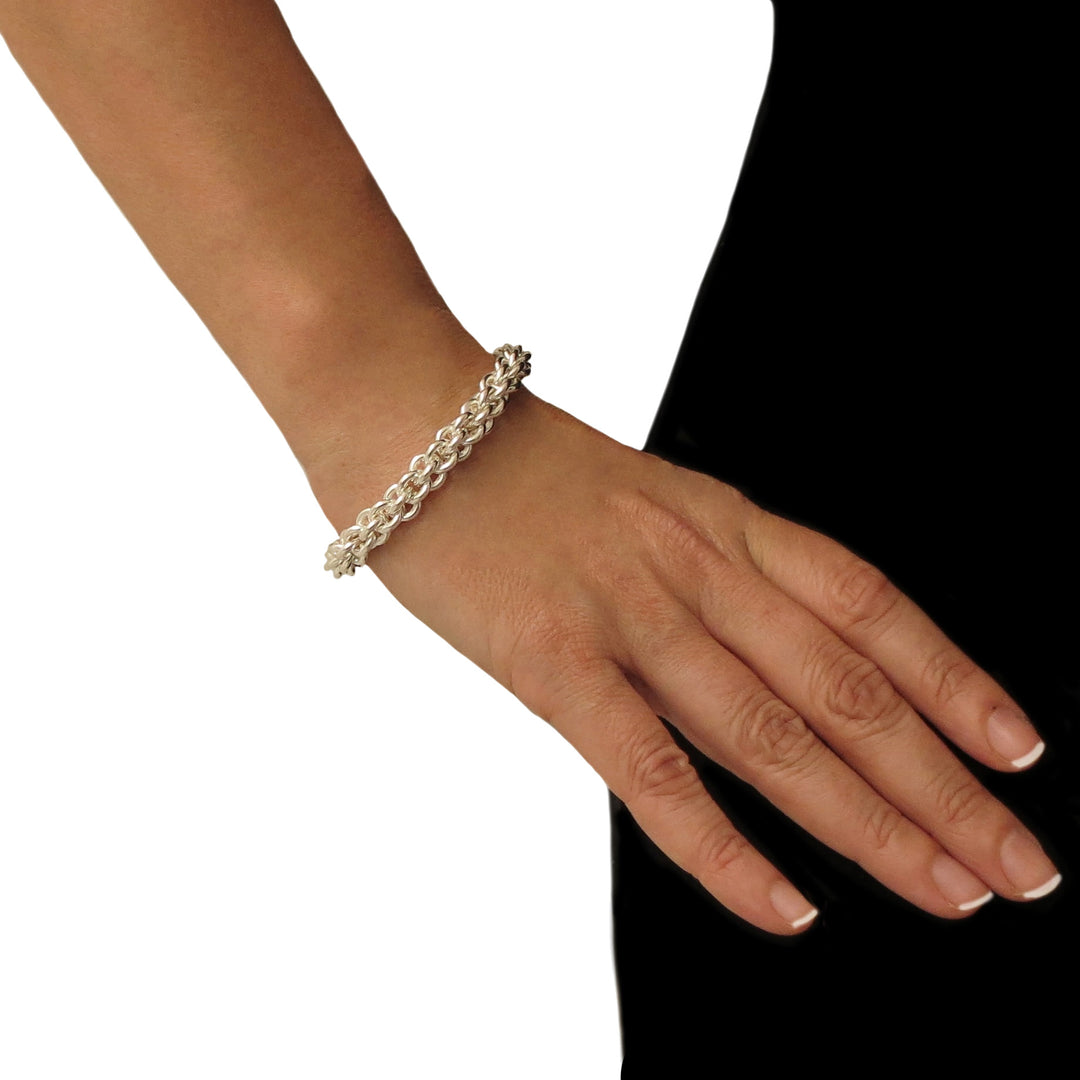 Heavy Triple Link Hallmarked 925 Sterling Silver Bracelet