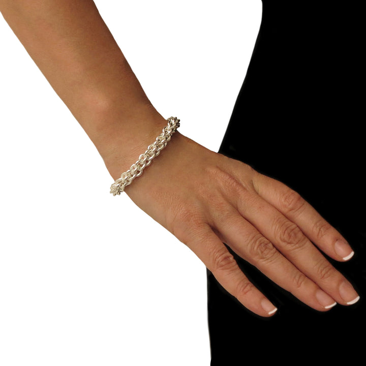 Heavy Triple Link Hallmarked 925 Sterling Silver Bracelet
