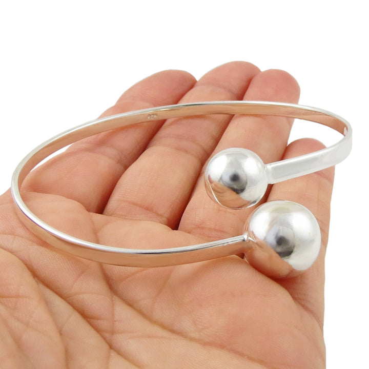 Double Ball Bead 925 Sterling Silver Bracelet