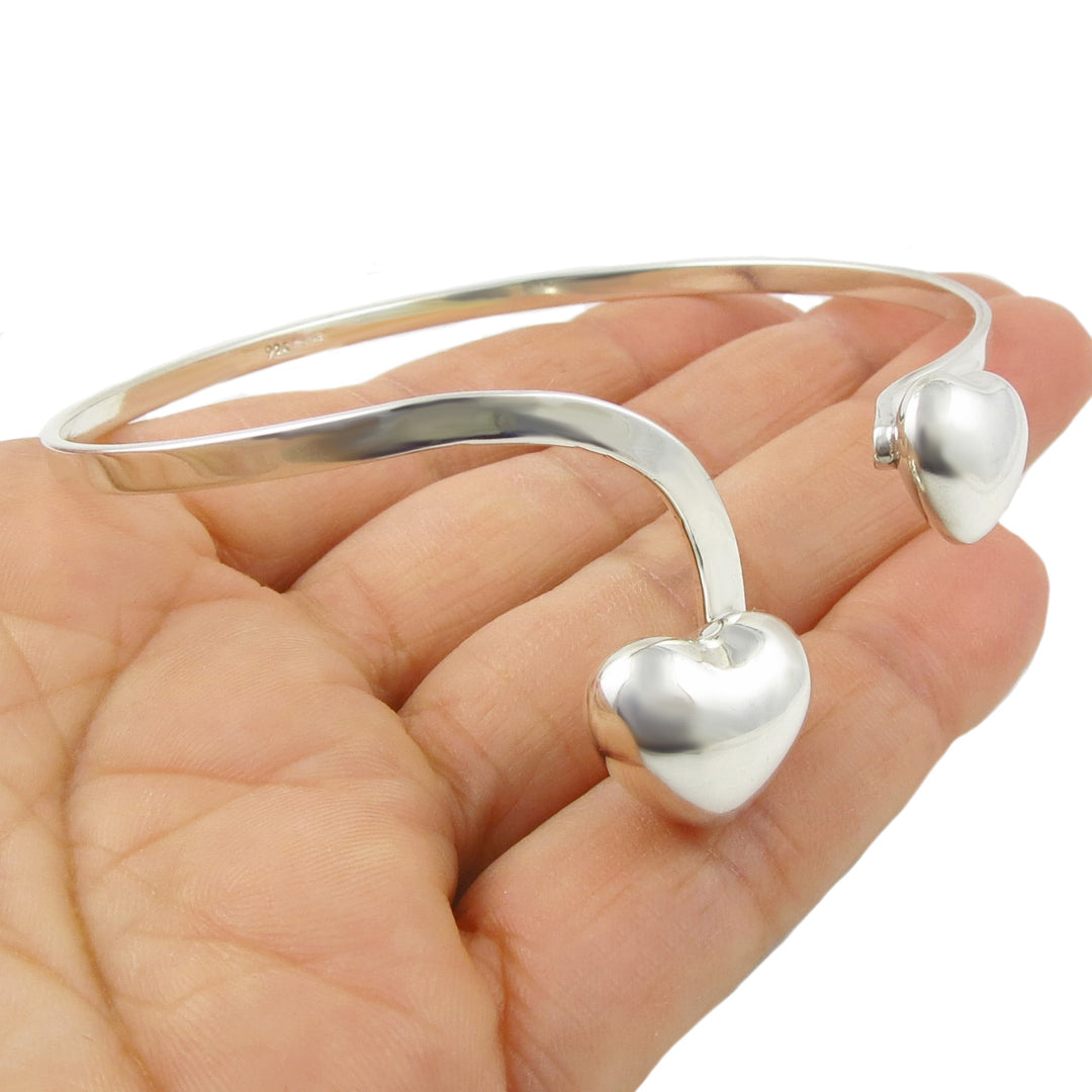Silver Heart Front Hook Bracelet