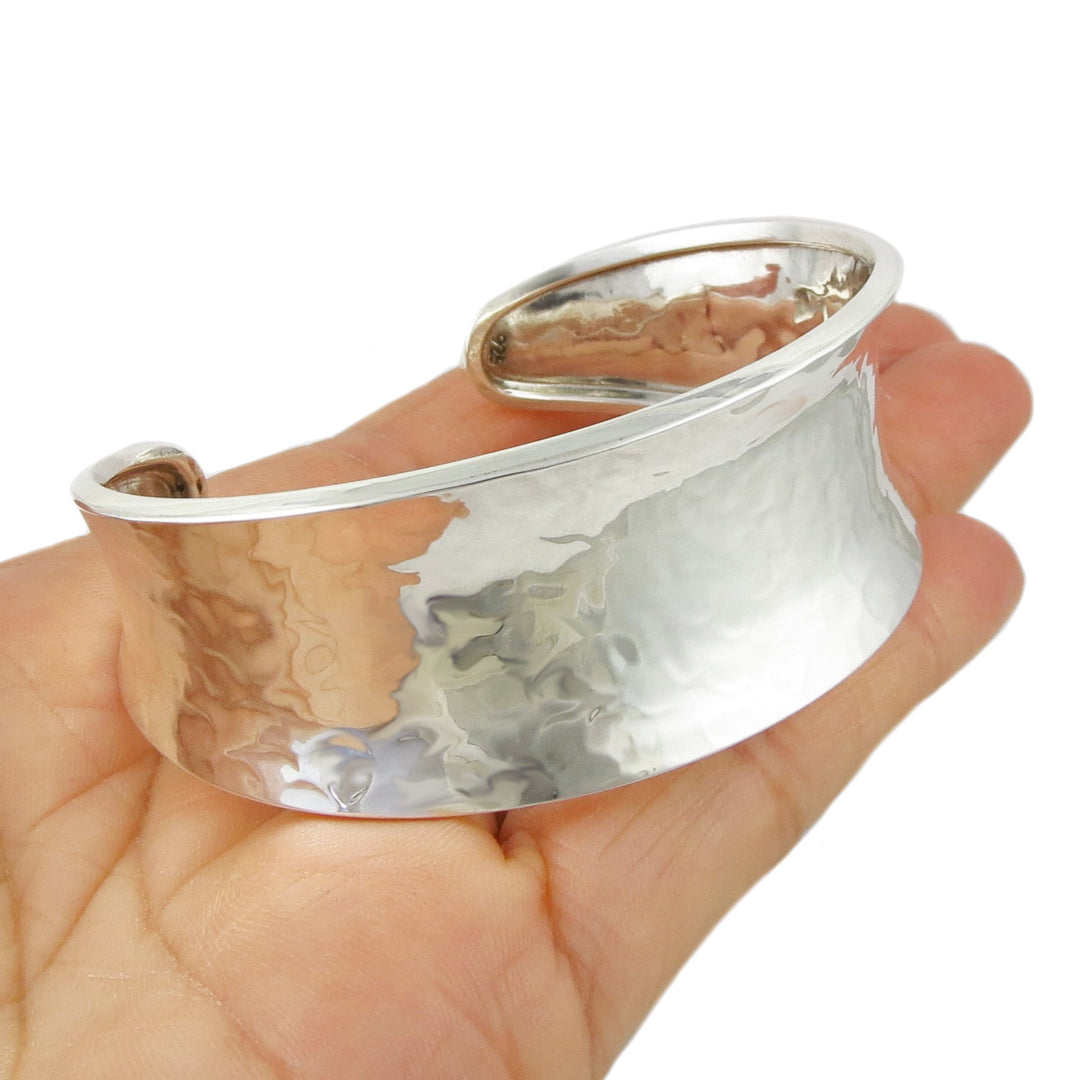 Hammered Sterling Silver Bracelet Cuff