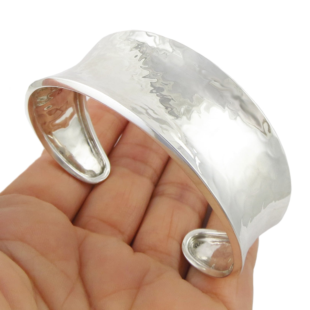 Hammered Sterling Silver Bracelet Cuff