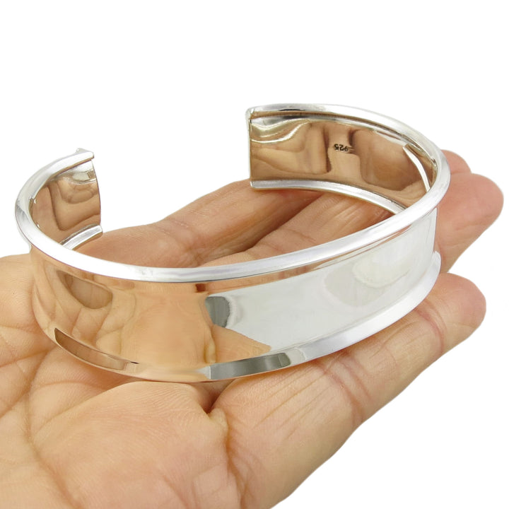 Polished Womens Sterling Silver Bracelet