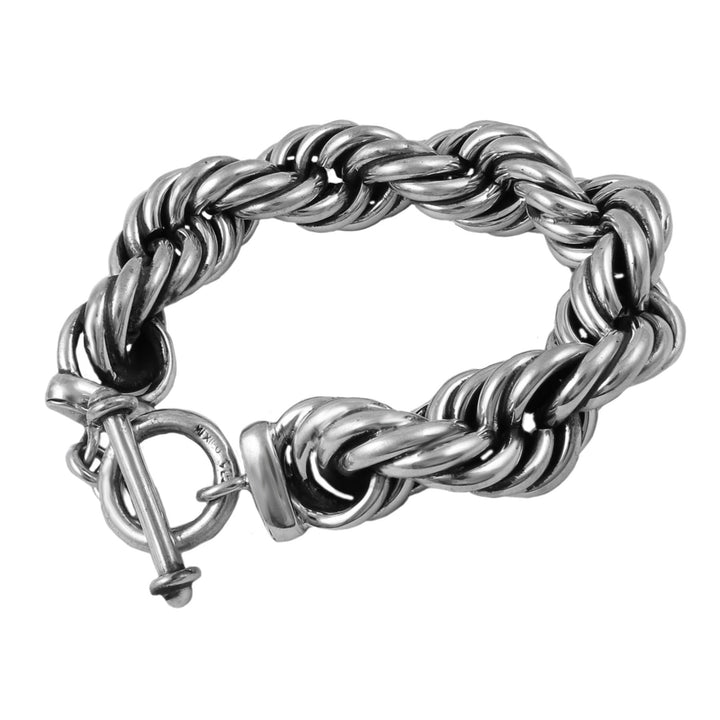 Chunky Hallmarked Sterling Silver Twisted Rope Bracelet